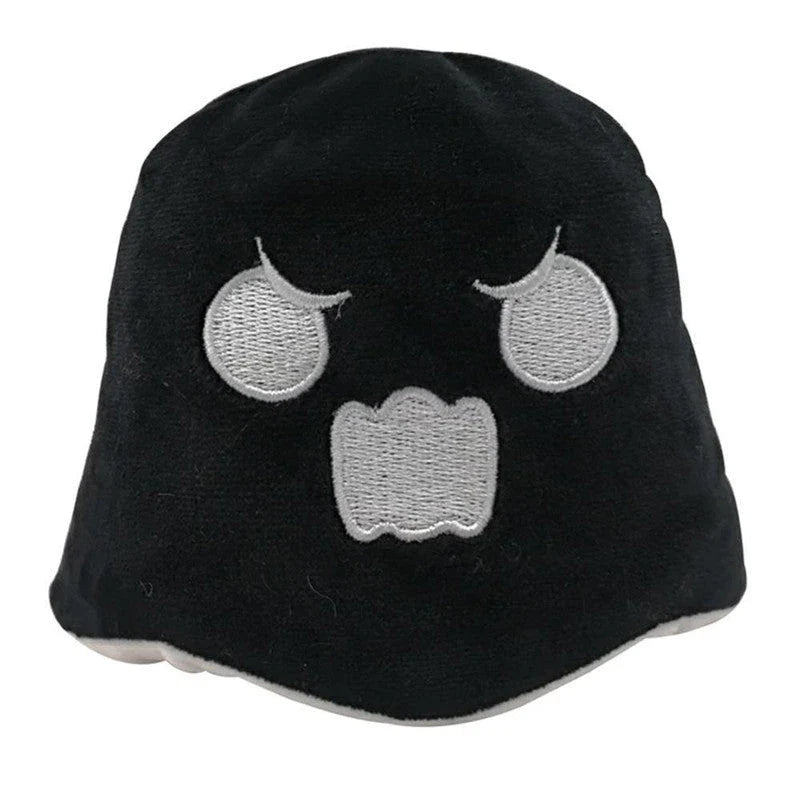 Reversible ghost plush toy with a soft, huggable design and a whimsical, dual-sided expression