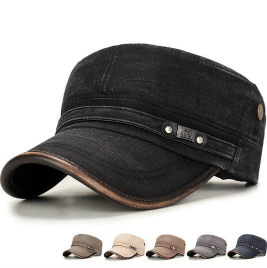 Malecap Middle-aged Casual Cotton Flat Cap in various colours with tie-dye pattern