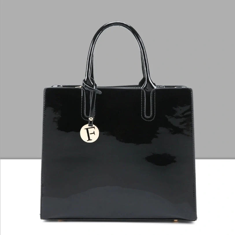 3 sets of leather handbags in various colors with zipper closure and cell phone pocket