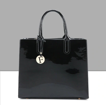 3 sets of leather handbags in various colors with zipper closure and cell phone pocket