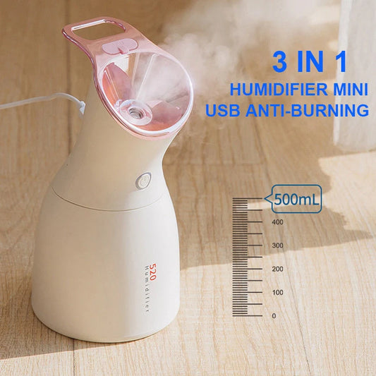 Three-in-one Purple Light Disinfection Lamp Humidifier in blue, pink, or red