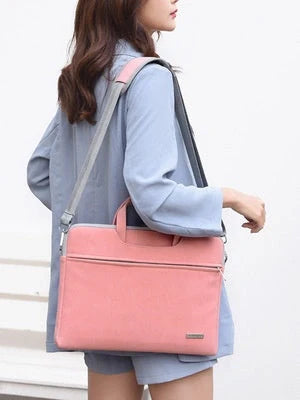 Stylish waterproof PU leather laptop bag for MacBook Air with removable shoulder strap