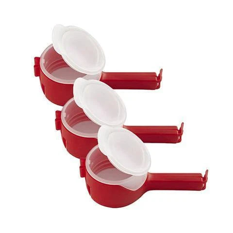 Premium food preservation clip with airtight seal and wide pouring spout to keep snacks fresh