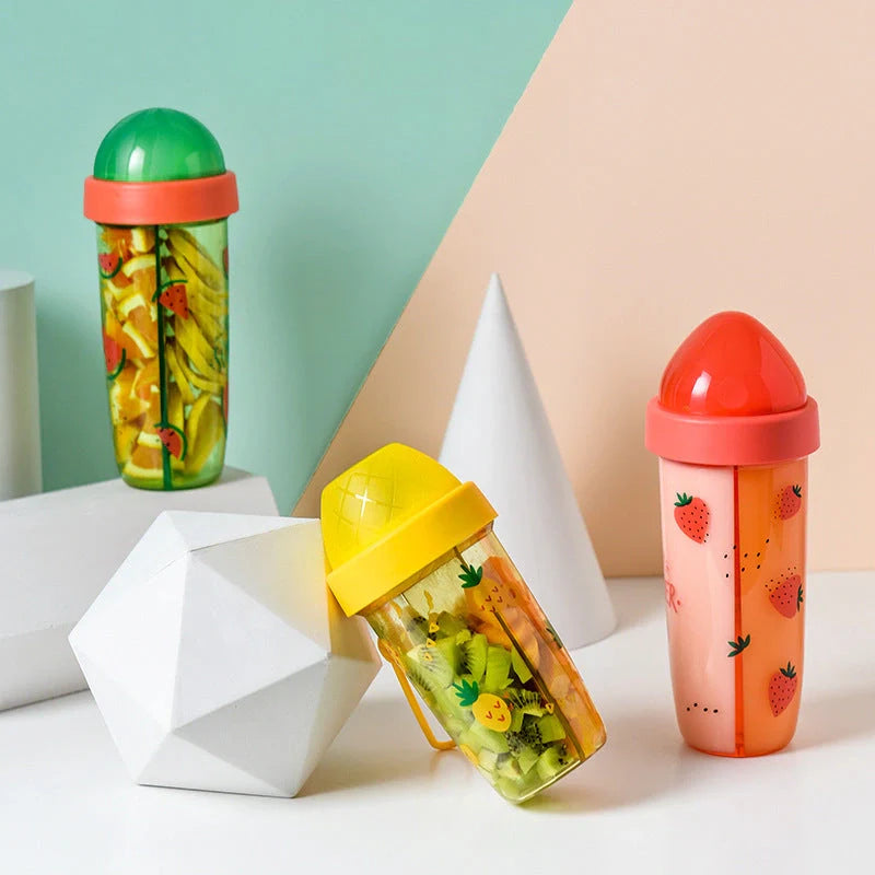 Double straw cup with leak-proof design in vibrant colors