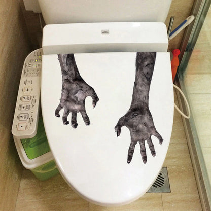 Removable Halloween ghost hand wall sticker with double-sided visual pattern, made of durable PVC material