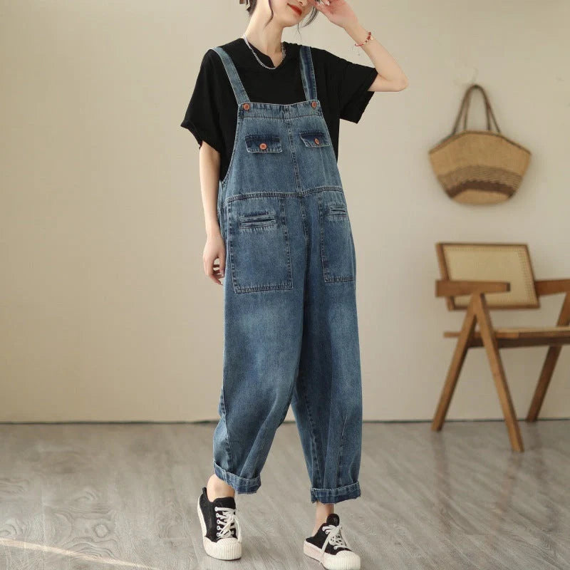 Fashionable denim strap trousers for women in light blue, featuring a tight-fitting Renaissance-inspired design and premium polyester construction