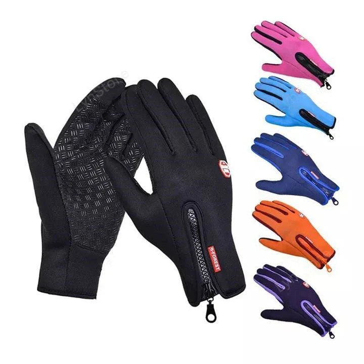 Warm, touchscreen-friendly motorcycle riding gloves made with cozy polar fleece lining for superior insulation and grip