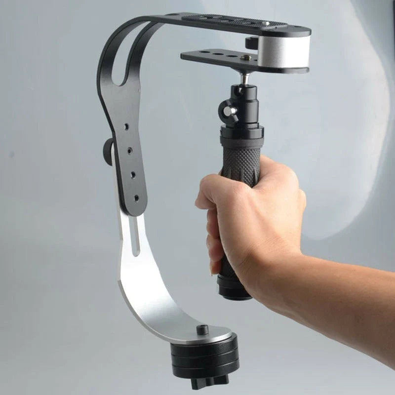 Premium handheld camera stabiliser for smartphones and GoPro action cameras, designed for smooth, shake-free video capture