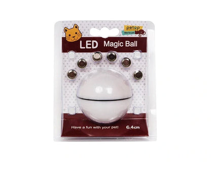 Interactive LED laser cat toy ball with catnip, perfect for keeping your feline friend entertained