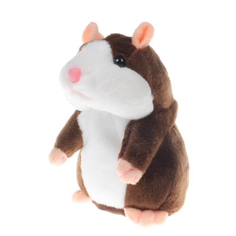 15CM Little Talking Hamster Toy in light brown, dark brown, and grey