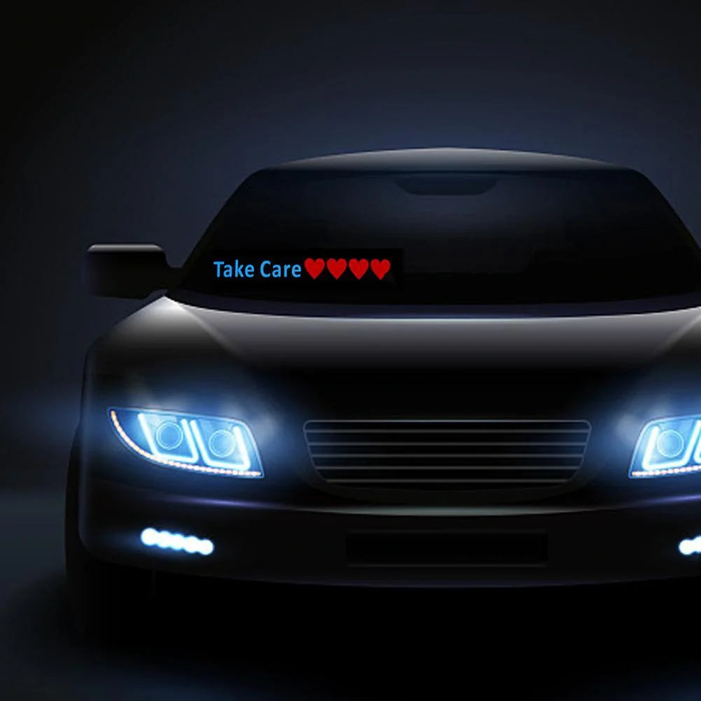 Ultra-thin LED car windshield glow panel with various designs