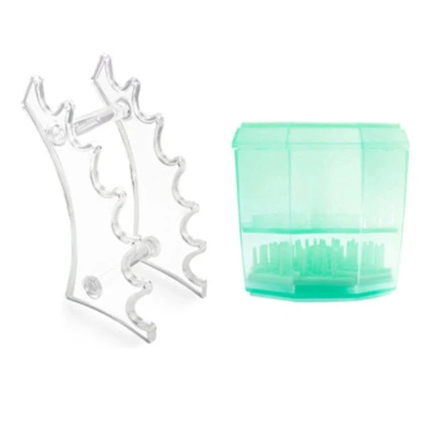 14-hole makeup brush holder in various colours for organising and drying brushes