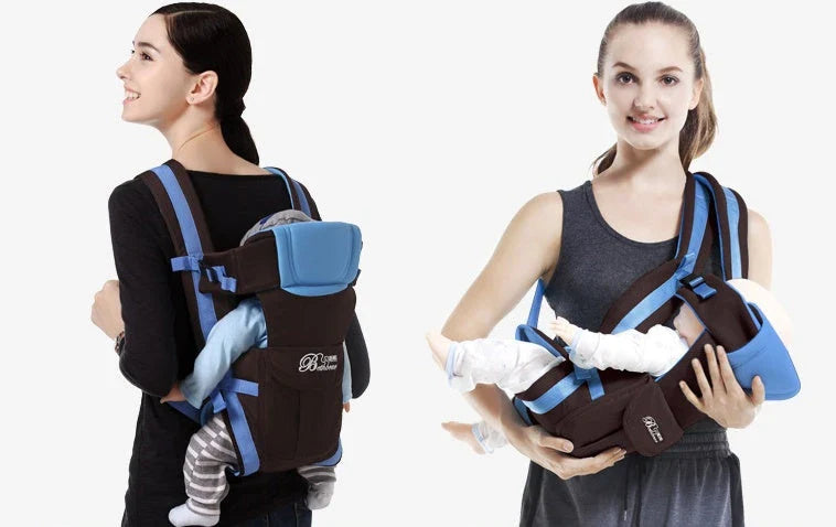 A comfortable double-shoulder baby carrier for British mums and their little ones, featuring adjustable straps and supportive design.