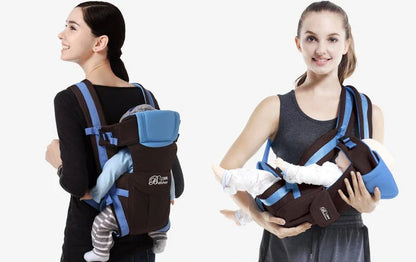 A comfortable double-shoulder baby carrier for British mums and their little ones, featuring adjustable straps and supportive design.