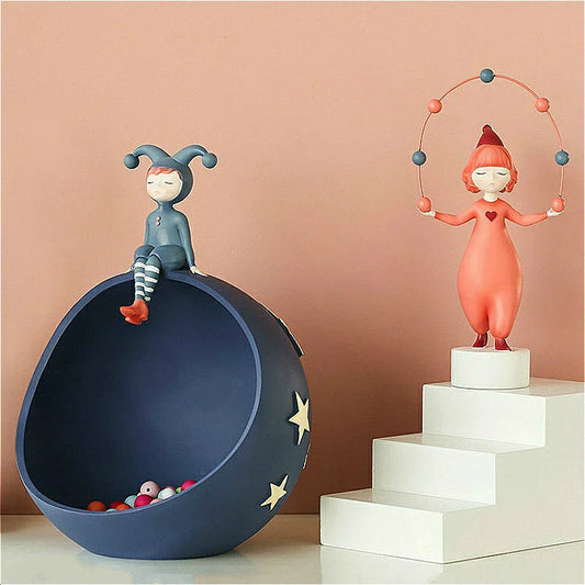 Charming resin elf figurine ornaments with vibrant colors and intricate details, perfect for adding a touch of whimsical magic to your home decor