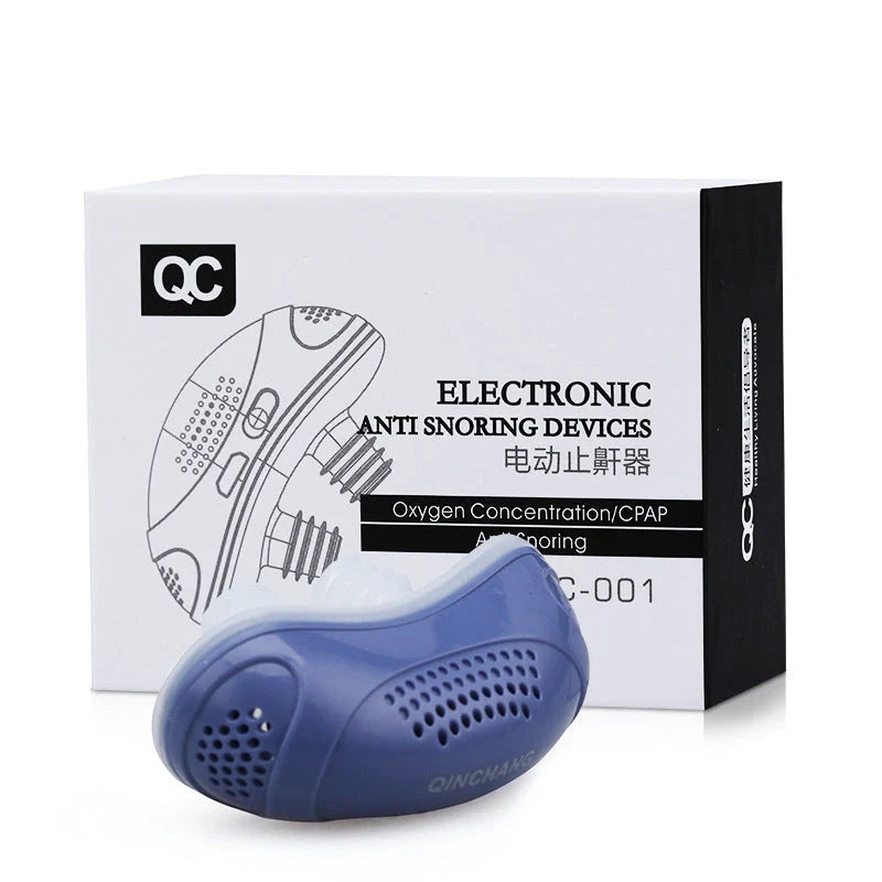 Electric Anti-snoring Respirator in coral blue, mint green, and ivory white
