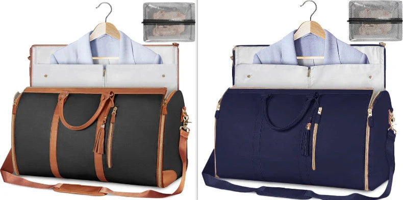 Versatile travel duffel bag for women with waterproof and foldable design, available in various color options