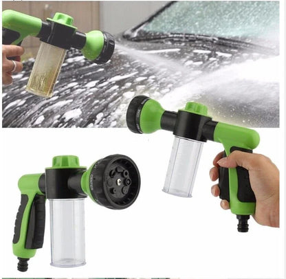 A premium high-pressure automotive foam sprayer with adjustable 8-in-1 spray settings for efficient car washing, garden maintenance, and household cleaning