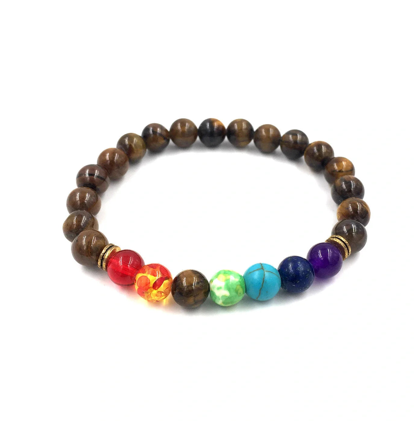 Stylish 8mm Agate Volcanic Stone Chakra Bracelet in various colours