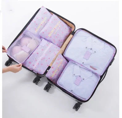 Premium waterproof nylon travel organizer set with mesh panels for easy visibility and organization