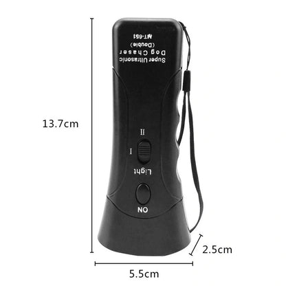 3-in-1 Anti Barking Dog Training Device with ultrasonic repeller and LED flashlight
