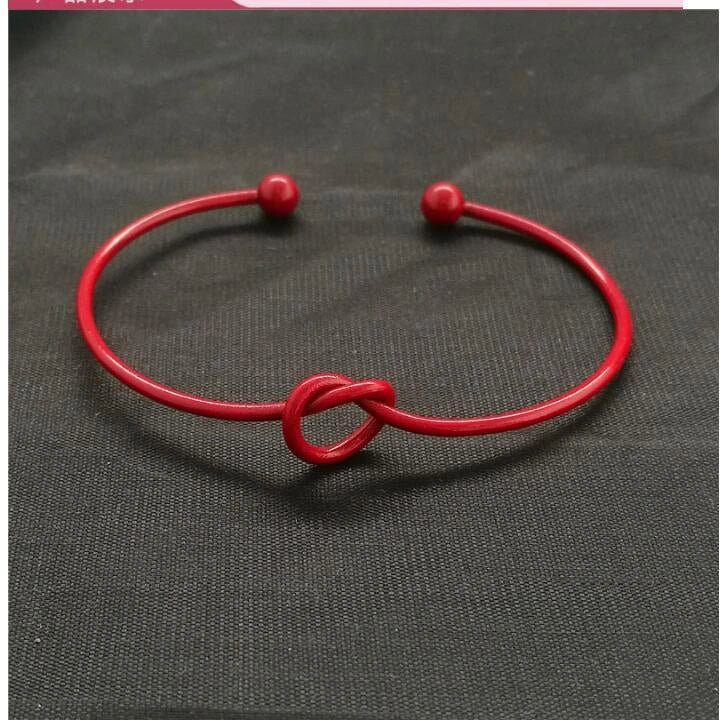 Elegant knotted O-type metal openwork bracelet in various colours