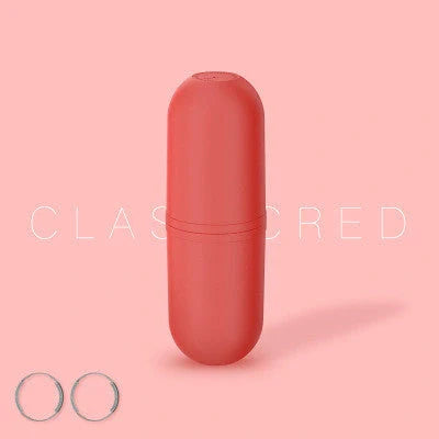 Capsule-shaped travel bottle in various colours with leak-proof design
