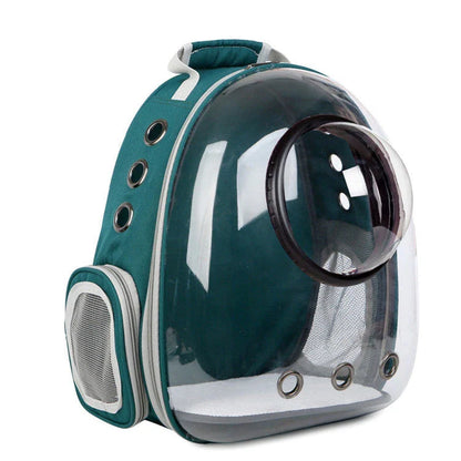 Premium transparent pet carrier backpack with side-entry door and breathable design for cats up to 12 kg
