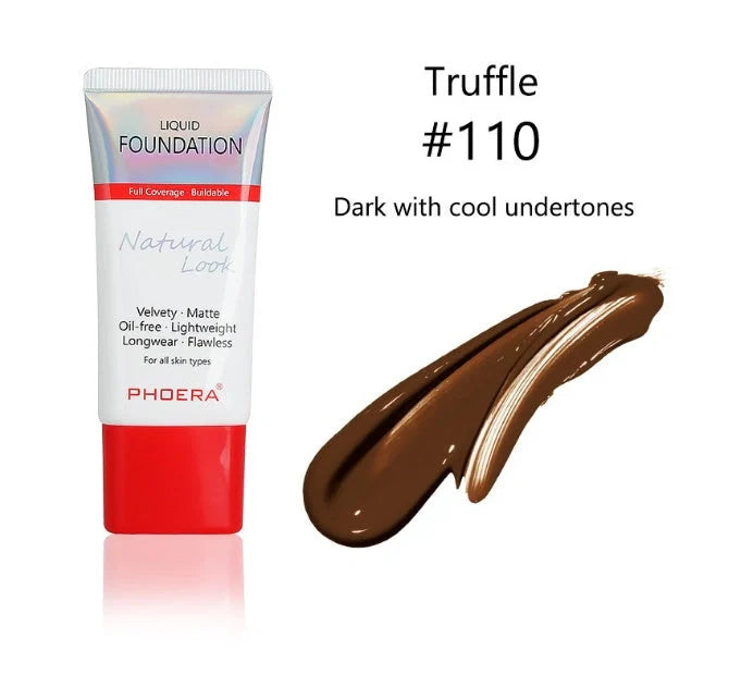 Matte Silky Tube Liquid Foundation in various shades for a flawless finish