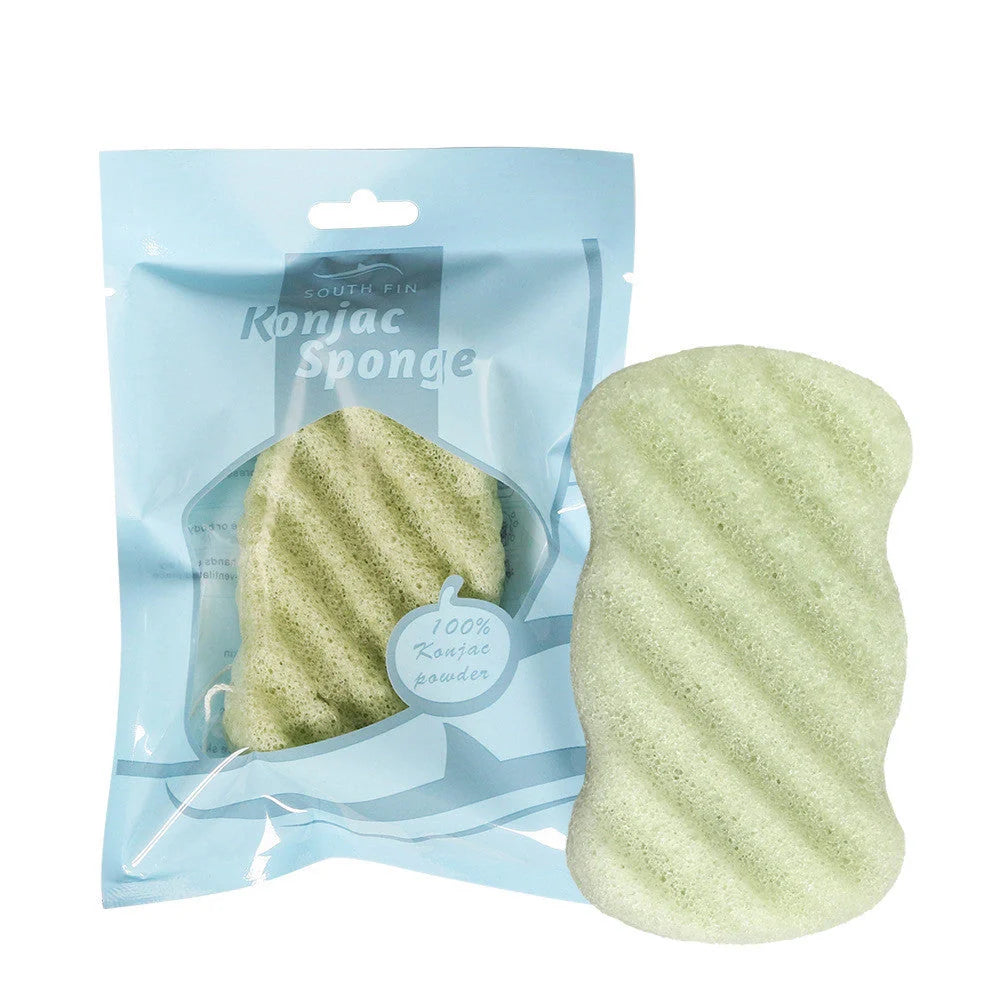 Natural konjac shower gel sponge for sensitive skin care, 100% natural fibre