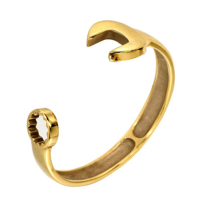 Stainless steel wrench screw bracelet with titanium finish