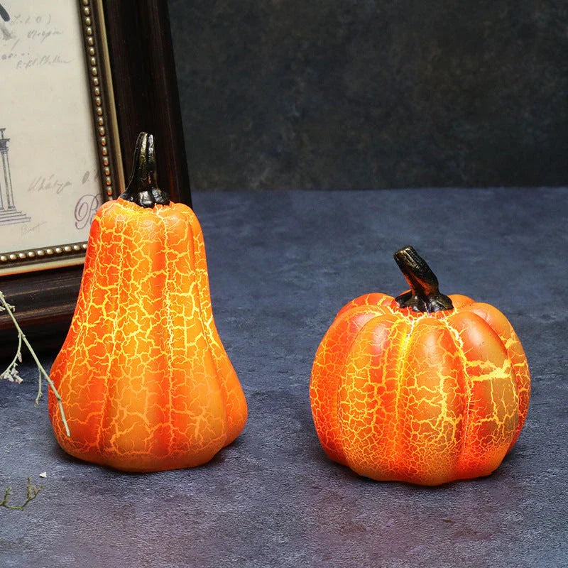 Enchanting Halloween Pumpkin Lantern with vivid pumpkin texture and warm LED lighting