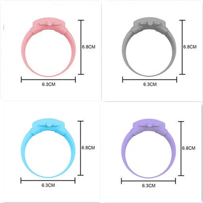 Premium wearable hand sanitiser dispenser bracelet in various colours, made with durable silicone TPU material