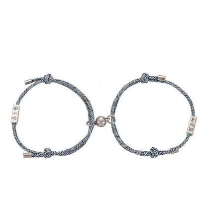 Magnetic Couple's Bracelet Set with adjustable alloy design, symbolising eternal love and connection.