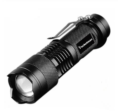 High-powered outdoor LED flashlight with adjustable beam and durable aluminum alloy construction