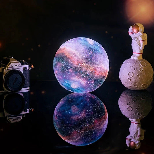 Enchanting 3D Galaxy Moon Lamp with USB Charging and Remote Control - Create a mesmerising celestial atmosphere in your home