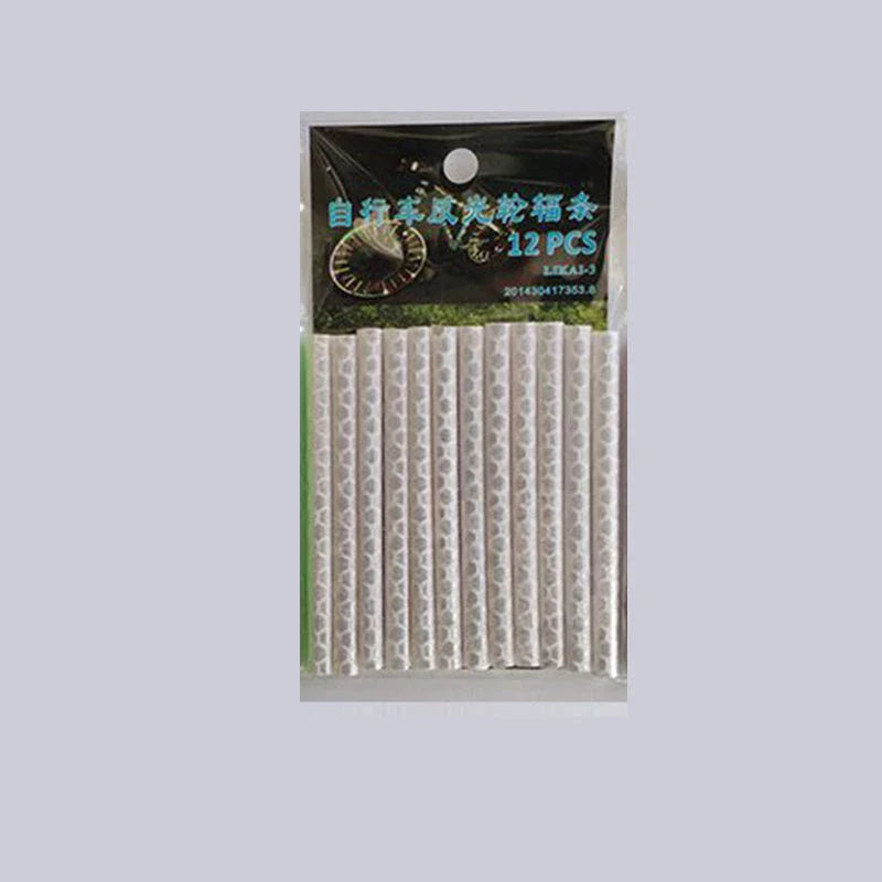 Colorful reflective strips for bicycle spokes, providing enhanced visibility and safety on the road