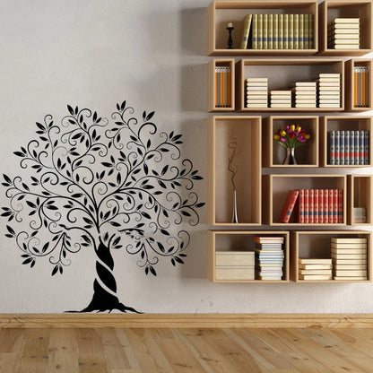 Tree of Life Removable Wall Sticker in black, perfect for living room decor