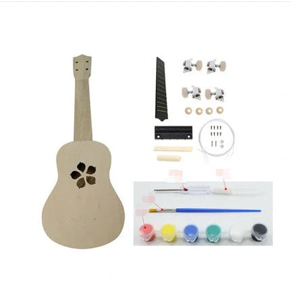 Hand-painted cherry blossom ukulele for beginners with durable basswood construction
