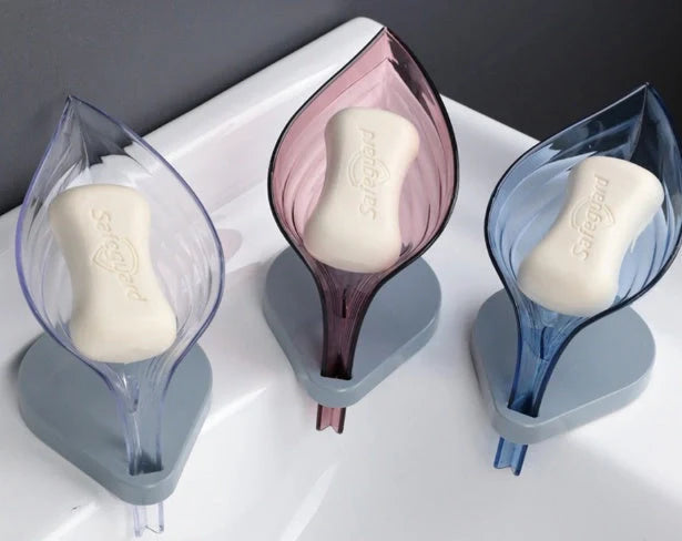 ABS suction cup soap holder and sponge drain box in various colours for kitchen organisation