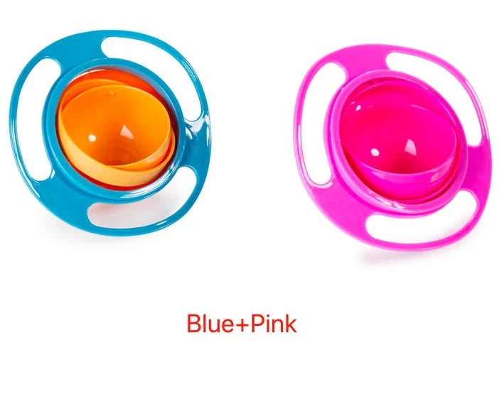 Rotating 360-degree spill-proof tableware bowl in vibrant colours
