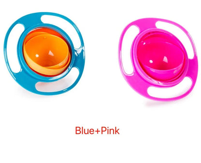 Rotating 360-degree spill-proof tableware bowl in vibrant colours