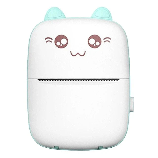 Compact Bluetooth printer for mobile devices, featuring thermal printing technology, Bluetooth connectivity, and rechargeable battery for on-the-go printing convenience