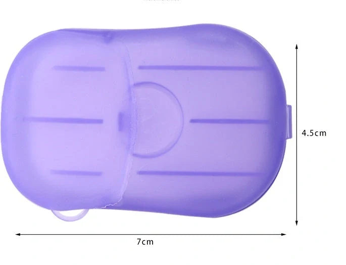Compact disposable hand soap sheets in various colors, perfect for travel hygiene.