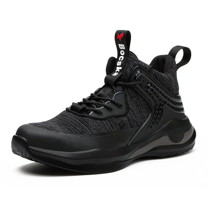 Men's steel toe work boots with puncture-resistant and breathable construction for maximum safety and comfort on the job site