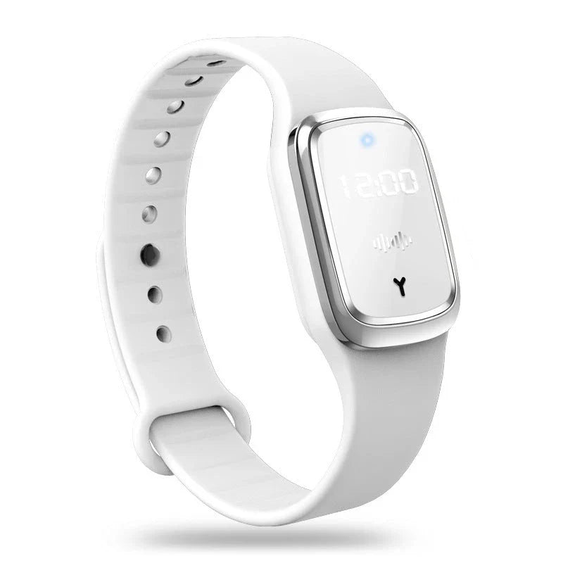 Ultrasonic mosquito repellent bracelet with sleek, waterproof design for outdoor activities