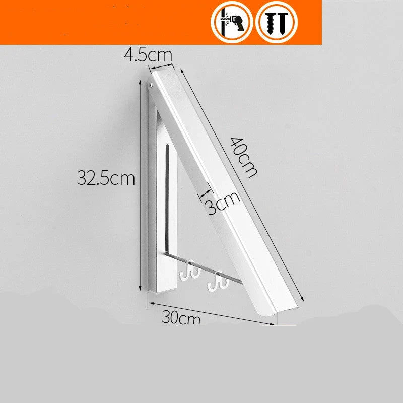 Foldable Aluminium Wall Drying Rack for Waterproof Hanging - Premium British-Quality Space-Saving Solution