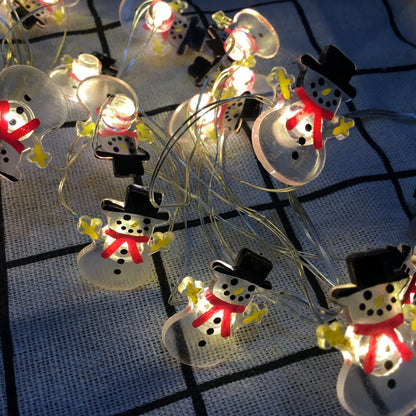 Festive LED string lights with Santa Claus and snowflakes for holiday decor