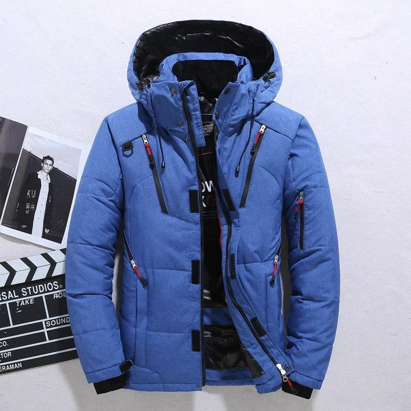 A cosy, hooded windbreaker jacket in a variety of classic colours, designed for outdoor adventures in the United Kingdom.