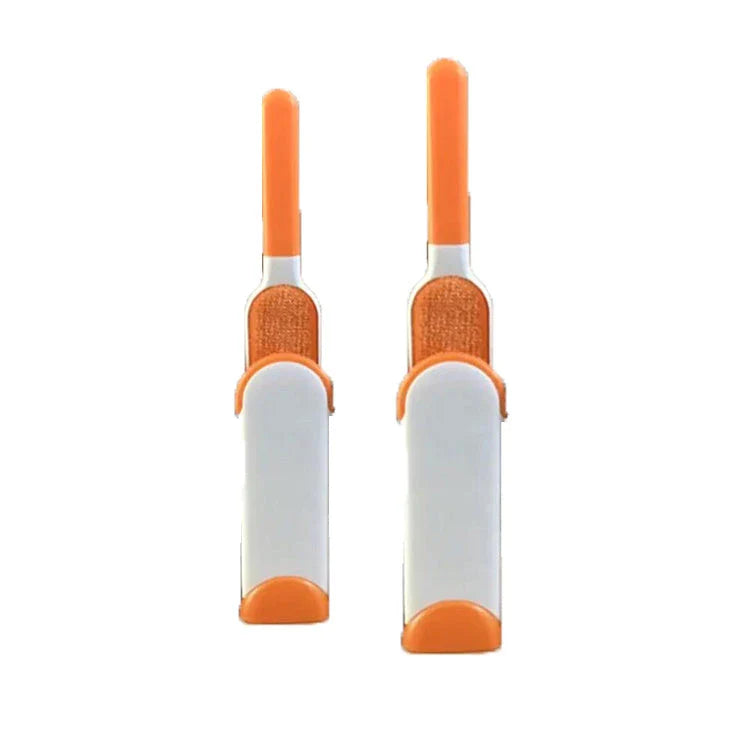 A reusable pet hair remover comb with a self-cleaning base, perfect for removing fur and lint from sofas, chairs, and other upholstery.